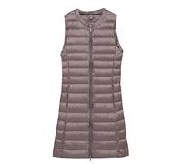 Chaleco Plumas Ultralight Mujer Largo Chalecos Plumiferos Mujer Chaleco Plumon Qcolchado Sin Mangas Mujer Chaqueta Pluma Chaquetón Plumífero Sin Mangas Mujer Chaleco Guateado Down Vest Mujer Caqui 3XL