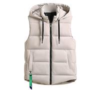 Chaleco Plumón Ultraligero para Hombre Chaleco Cálido Acolchado Suelto Hombre Chaleco Burbujas Chaquetas Acolchadas para Hombre Abrigo Sin Mangas Puffa Chaleco Suave Hombre 608Beige 4XL