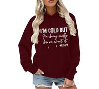 Chaleco polar blanco -camiseta con capucha humorística « Me frío, pero yo ', Ladrillo rojo, S