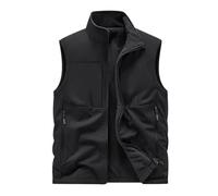 Chaleco Polar Hombre Chaleco Multibolsillos Hombre Reversible Acolchado Casual Chalecos Acolchados para Hombre Gilet Men Chaqueta sin Mangas Chaleco de Trabajo Montaña Hombre Tallas Grandes Negro M