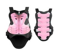 Chaleco Protector De Pecho Y Espalda para Motociclista, Armadura Protectora Ajustable con Tiras Reflectantes, Equipo Protección Resistente A Impactos Carcasa De PE para Adultos,Pink-XL