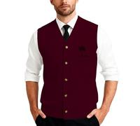 Chaleco Punto Hombre sin Mangas Botones Delanteros clásico Casual Negocios Elegante