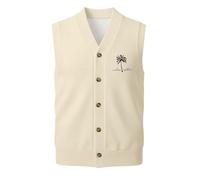 Chaleco Punto Hombre sin Mangas Botones Delanteros clásico Casual Negocios Elegante