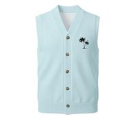Chaleco Punto Negocios Hombre sin Mangas Botones clásico Elegante Oficina Casual