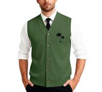 Chaleco Punto Negocios Hombre sin Mangas Botones clásico Elegante Oficina Casual