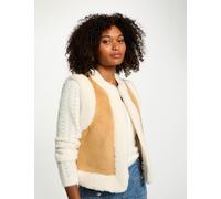 Chaleco recto sin mangas cámel mujer 36