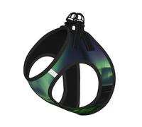 Chaleco reflectante con correa para mascotas con estampado de luces del norte oscuro para perros y gatos pequeños, chaleco ajustable para caminar al aire libre