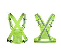 Chaleco reflectante para correr - chaleco de engranaje de alta visibilidad, chaleco de jogging ligero | Chaleco de bolsillo reflectante ajustable para teléfono de seguridad, arnés de carrera