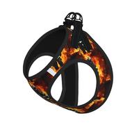 Chaleco reflectante para mascotas con estampado de llamas de bombero para perros y gatos pequeños, chaleco ajustable para caminar al aire libre
