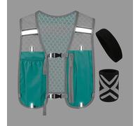 Chaleco Reflectante para Running - Equipo De Hidratación Ajustable con Cinta Frontal Y Muñequera - Chaleco Pack De Seguridad para Jogging | para Mujeres Y Hombres Trail Training Fitness Ciclismo Aire