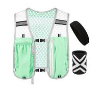 Chaleco Reflectante para Running,Kit Deportivo con Cinta Frontal y Muñequera,Chaleco Running Ligero | Hombres Y Mujeres, Outdoor, Ciclismo, Senderismo, Trail