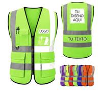 Chaleco Reflectante Personalizado con bolsillos y cremallera Chaleco Seguridad personalizada con texto/Logo/foto Colete Reflector de trabajo para construcción empresas eventos compra al por mayor