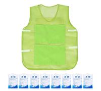 Chaleco refrescante, chaleco rápido con 8 paquetes helados, equipo personal portátil, solución de ropa fría para trabajo al aire libre, viajes, deportes de verano, padres, trabajadores, actividades