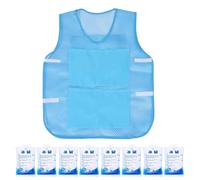Chaleco refrescante para hombre, ropa fresca con 8 paquetes de hielo, ropa fría para verano, deportes al aire libre, viajes, trabajo, padres, trabajadores al aire libre, azul celeste, A