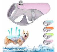 Chaleco Refrescante para Perro, Chaleco Refrescante de Verano para Perro, Chaqueta Refrescante Reflectante Malla Transpirable con Arnés para Actividades Aire Libre, Senderismo, Adiestramiento(Pink,3XL