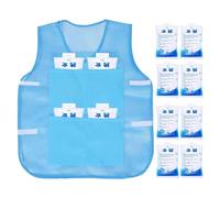 Chaleco refrescante - Ropa refrescante para el cuerpo con 8 paquetes de gel - Accesorios personales enrollables frescos ropa para actividades de verano al aire libre trabajo deporte viaje trabajadores