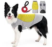 Chaleco refrigerante para Perros con Bolsillo de compresa fría, Malla Transpirable, núcleo Absorbente y Ribete Reflectante, para Paseos y Actividades al Aire Libre, Gris/Amarillo (Yellow,S)