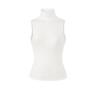 Chaleco Retro sin Mangas de Cuello Alto for Mujer, elástico, Ajustado, Color sólido, Parte Superior Corta o Capa Base(Weiß,Large)