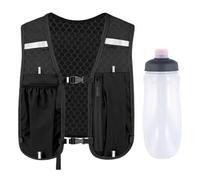 Chaleco Running, Chaleco Reflectante para Correr, Chaleco Hidratacion Trail Running, Chaleco para Correr con Botella de Agua, Running Vest para Hombres y Mujeres para Senderismo, Maratón, Negro