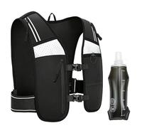 Chaleco Running Hombre Mujer, Chaleco Hidratación Trail Running con Botella de Agua Plegable 500ml, Ligera y Transpirable, con Bolsillo para Móvil y Correas Reflectantes, Vest para Maratón Senderismo