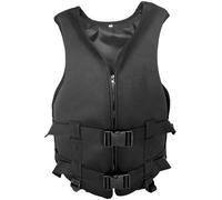 Chaleco Salvavidas con Cinturón Ajustable y Cremallera, Chaleco de Natación, Chaleco de Flotabilidad for Natación, Kayak, Snorkel, Surf, Natación y Navegación(Black A,S)