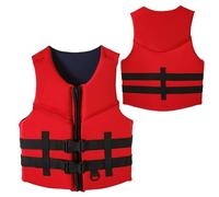 Chaleco Salvavidas de Neopreno Adulta con Ayuda Flotabilidad, Flotación Anti-colisión Transpirable, Seguridad Náutica para Nadar Surfear Pescar Navegar(Red,4XL)