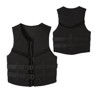 Chaleco Salvavidas de Neopreno Adulta con Ayuda Flotabilidad, Flotación Anti-colisión Transpirable, Seguridad Náutica para Nadar Surfear Pescar Navegar(Black,L)