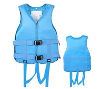 Chaleco Salvavidas de Neopreno Ajustable con Correa de Seguridad y Silbato for Kayak, Mavegación y Deportes Acuáticos(Blue,XL)
