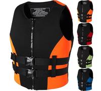 Chaleco Salvavidas De Neopreno Ajustable para Hombres Y Mujeres, Ayuda A La Flotabilidad Chaleco De NatacióN para Adultos Apto para Tablas De Paddle Surf De 48 A 110 Kg(Orange,2XL(90-100KG))