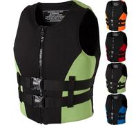 Chaleco Salvavidas De Neopreno Ajustable para Hombres Y Mujeres, Ayuda A La Flotabilidad Chaleco De NatacióN para Adultos Apto para Tablas De Paddle Surf De 48 A 110 Kg(Green,2XL(90-100KG))