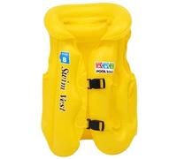 Chaleco Salvavidas Inflable de PVC para niños pequeños con protección para la Cabeza, Chaleco Salvavidas de Seguridad con Doble Hebilla, portátil para niños, Talla S