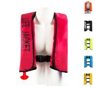 Chaleco Salvavidas para Adultos Manual con Inflado CO2 150N Ajustable Ideal para Káyak Paddle Surf Pesca Y Deportes Acuáticos(Red)