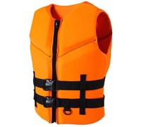Chaleco Salvavidas para Adultos y Niños Ajustable de Neopreno de Alta Flotabilidad Ideal para Paddle Surf Káyak Natación y Deportes Acuáticos(Orange,2XL90-100KG)