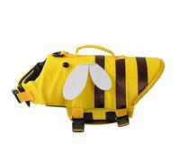 Chaleco salvavidas para perro, chaleco salvavidas de tiburón con asa de rescate, bonito disfraz de abejas para niña, ajustable, de alta flotabilidad, para perros pequeños, medianos y grandes, traje de