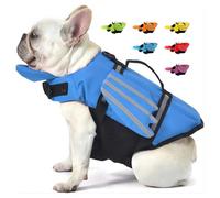 Chaleco Salvavidas para Perros con Alas, Chaleco Chaqueta Mascotas Salvavidas Reflexivo con Mentón para Piscina, Canotaje, para Perros Pequeños, Medianos, Grandes con manija de Rescate