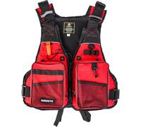 Chaleco Salvavidas para Pesca Al Aire Libre Chaleco de Flotación Ajustable para Adultos con Múltiples Bolsillos para Kayak Navegación Natación Deportes Acuáticos(Red)