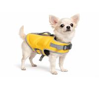 Chaleco Salvavidas Perro - Flamingo Swimmy Amarillo - XS A:22 cm B:30-34 cm C:43-49 cm - poliéster - Espuma EPE - Ajustable - Bandas Reflectantes - Anilla para Correa