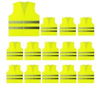 chaleco seguridad Chaleco de seguridad reflectante 5 a 50 piezas, transpirable, ligero, alta visibilidad, for trabajadores tráfico(Neon Yellow,10pcs)