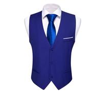 Chaleco sin mangas ajustado for hombre, clásico, con cuello en V, conjunto de corbata y chaleco, for ocasiones informales, formales, fiestas bodas para Novios de Boda, Boda Fiesta Negocio(Color 22,XL)