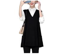 Chaleco sin mangas con cuello en V para mujer, chaleco básico de color sólido, chaleco de punto sin mangas casual para mujer, Negro, XXL
