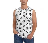Chaleco sin mangas con estampado de pata de perro para hombre, para ejercicio diario, atuendo casual, Negro, M