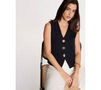 Chaleco sin mangas cuello v azul marino mujer S