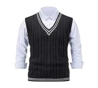 Chaleco sin mangas de algodón para hombre, chaleco para hombre, traje delgado, sin mangas de punto grueso, top cómodas, top versátiles, tops casuales, blusas altas con cuello en V, chaqueta de otoño e