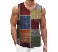 Chaleco sin mangas para hombre, para la vida cotidiana, patrón geométrico de verano, impresión digital 3D, casual, vacaciones, calle, camiseta sin mangas para interiores y exteriores, deportes, vida