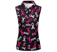 Chaleco sin mangas para mujer con texto de esperanza y estampado de cinta, camiseta sin mangas con diseño de conciencia sobre fondo negro, camiseta informal para el día a día y el tiempo libre