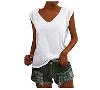 Chaleco sin mangas para mujer, liso, top suelto, transpirable, camiseta para mujer, talla grande, camisa de lino, blusa para juntar corsé informal, camiseta de tirantes de color liso, top cómodo, tops