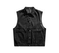 Chaleco sin mangas vaquero de los hombres retro vintage fresco sin mangas chaqueta de mezclilla para ropa de abrigo Fotografía Moto Streetwear de Moda Estilo Chaqueta de Moto Fotografía Caza Chaqueta