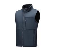 Chaleco Softshell unisex ligero con bolsillos con cremallera, chaleco deportivo al aire libre, cómodo, transpirable, sin mangas, cuello alto, sudadera sin capucha, sudadera con cremallera, color liso