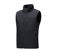 Chaleco Softshell unisex ligero con bolsillos con cremallera, chaleco deportivo al aire libre, cómodo, transpirable, sin mangas, cuello alto, sudadera sin capucha, sudadera con cremallera, color liso