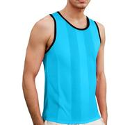 Chaleco sólido sin mangas para hombre Casual Popularidad lateral Tenedor ancho Fitness Ropa deportiva Chaleco suelto, azul celeste, XL